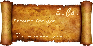 Strauss Csongor névjegykártya
